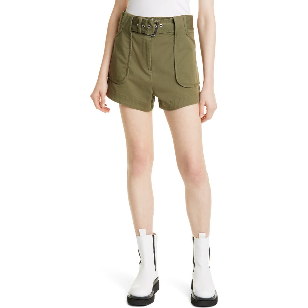Derek Lam 10 Crosby Heather Puff Sleeve Top In Fatigue