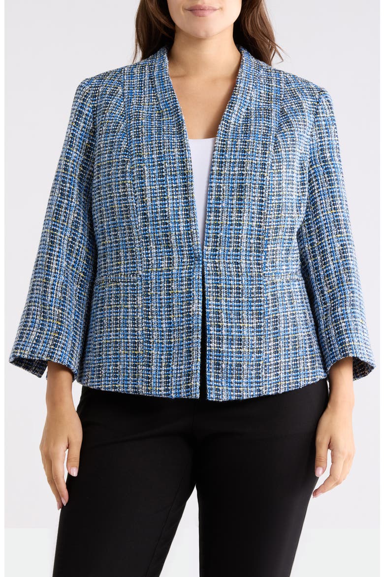 Collarless Tweed Blazer, Main, color, ROYAL SIGNATURE MULTI