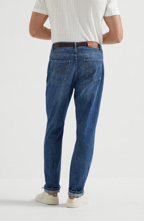 Brunello Cucinelli Lightweight Denim Trousers In Medium Denim