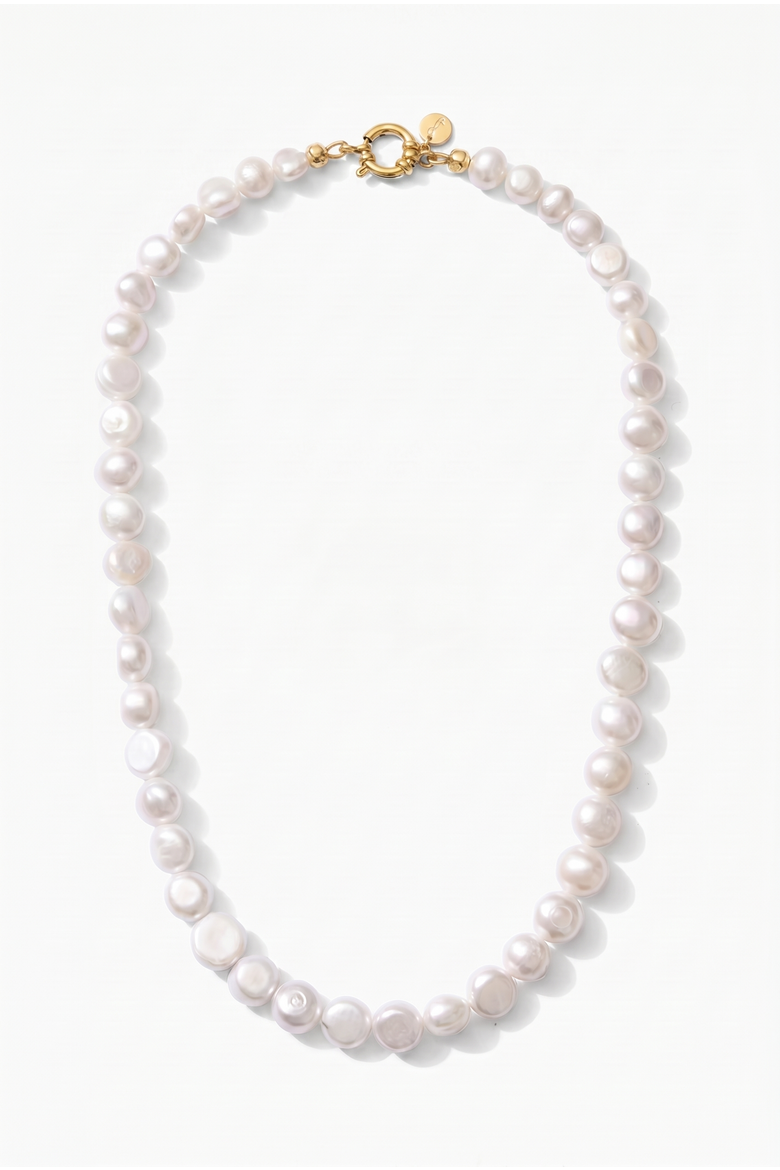 Baroque Freshwater Pearl Pendant Necklace, Main, color, Metallic Gold