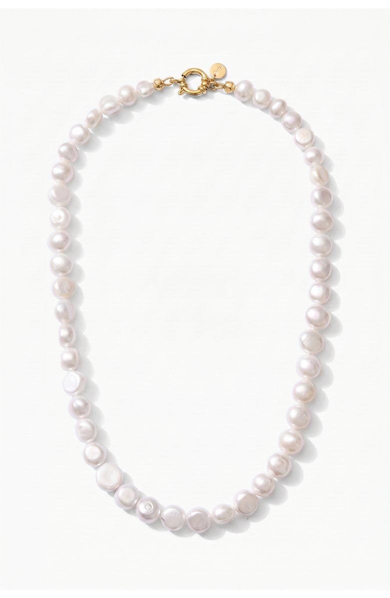 Joey Baby Baroque Freshwater Pearl Pendant Necklace, Main, color, Metallic Gold