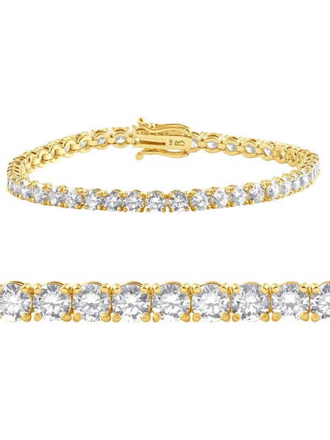 9 Ct Lab Grown Diamond Tennis Bracelet 14K Gold 7" Lab Grown