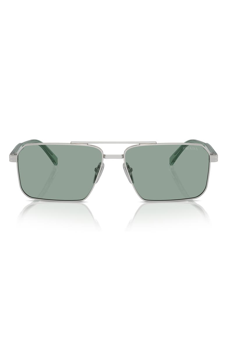 Prada 61mm Rectangular Sunglasses, Alternate, color,