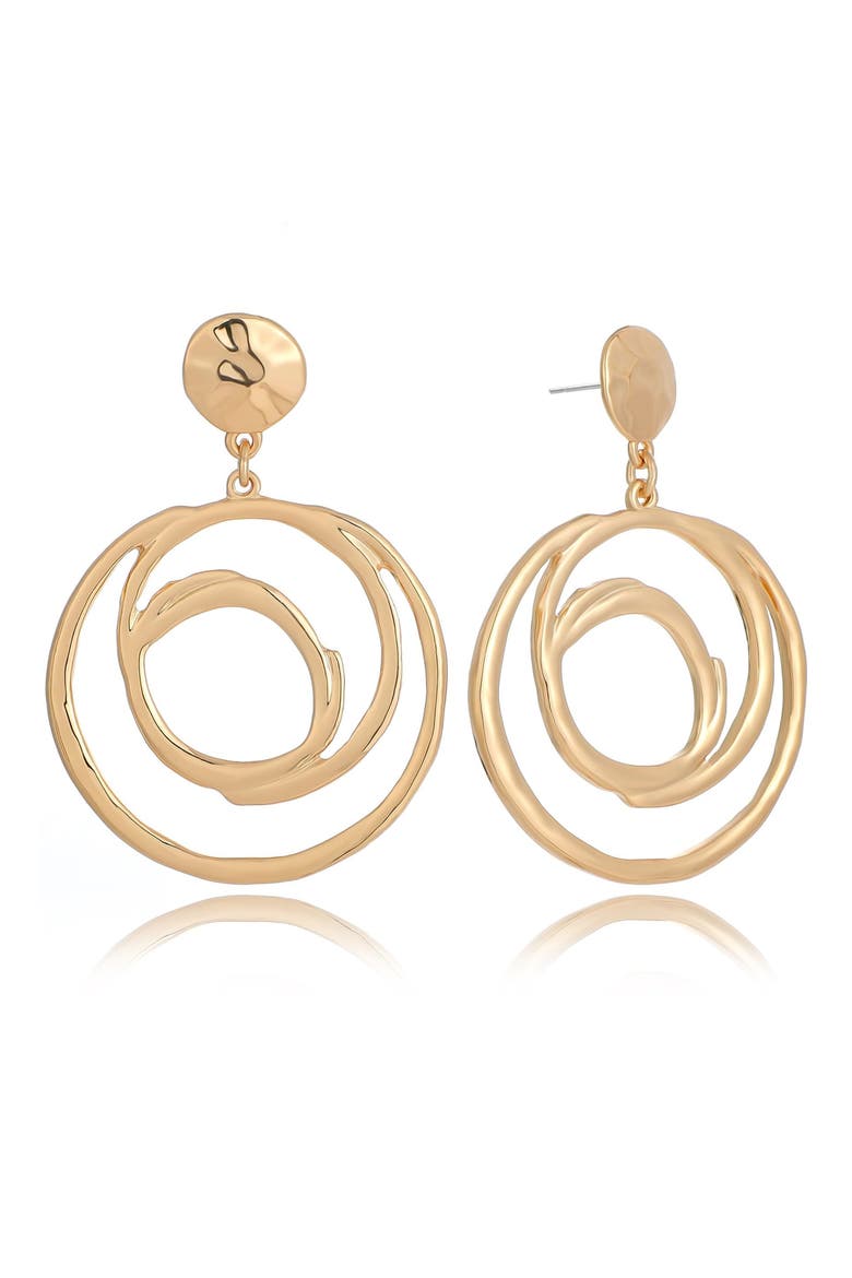 Multi-Ring Drop Earrings, Main, color, GOLD