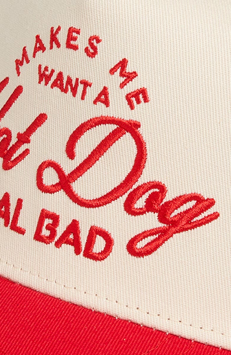 KenzKustomz Makes Me Want A Hot Dog Snapback Baseball Cap, Alternate, color, Red