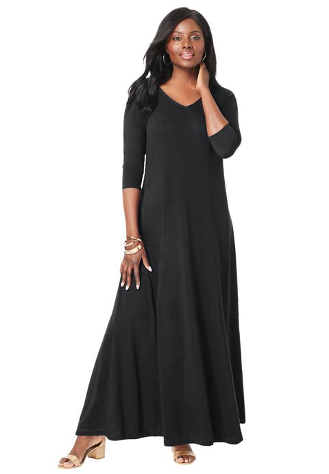 Double-V Maxi Dress (Plus Available)