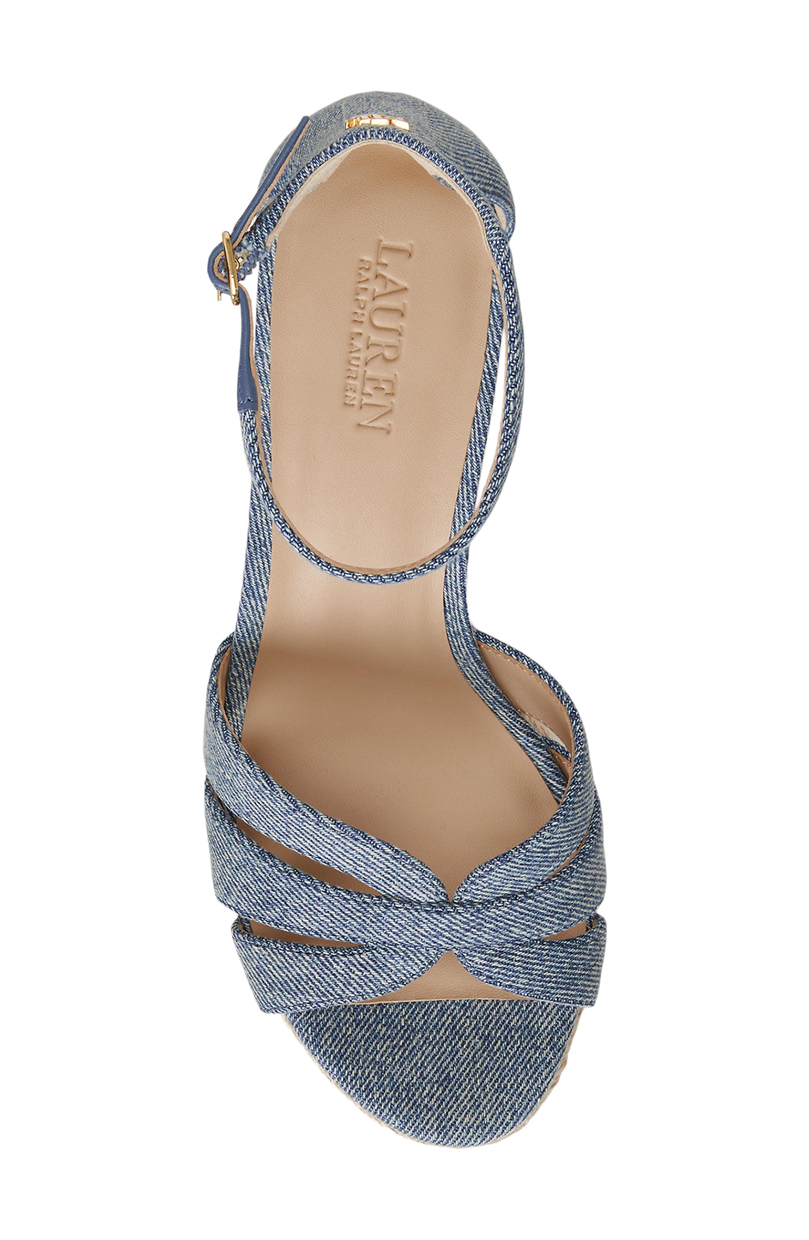 Nellie Ankle Strap Wedge Sandal, Alternate, color, BLUE