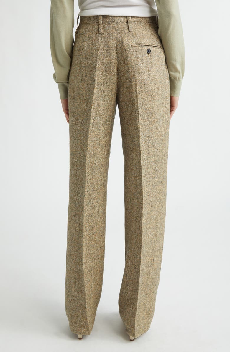 FERRAGAMO Linen Trousers, Alternate, color, Brown