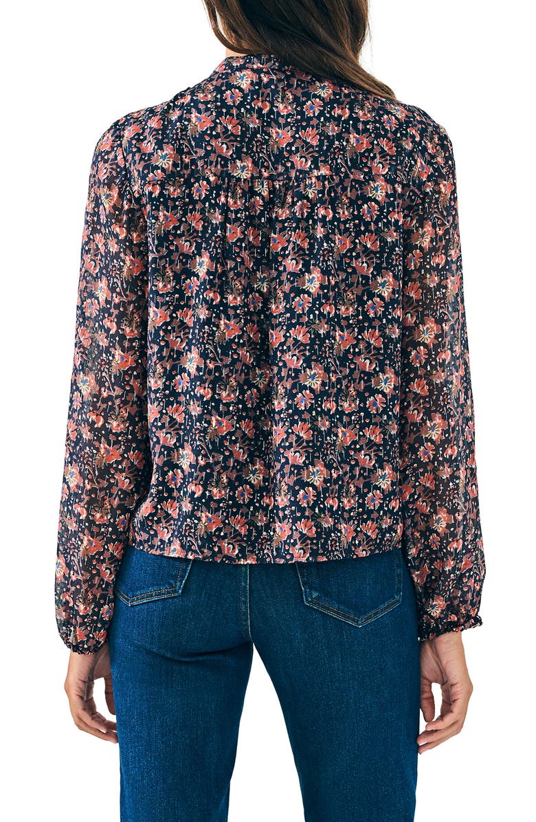 Faherty Sage Wood Floral Silk Blend Top, Alternate, color, 