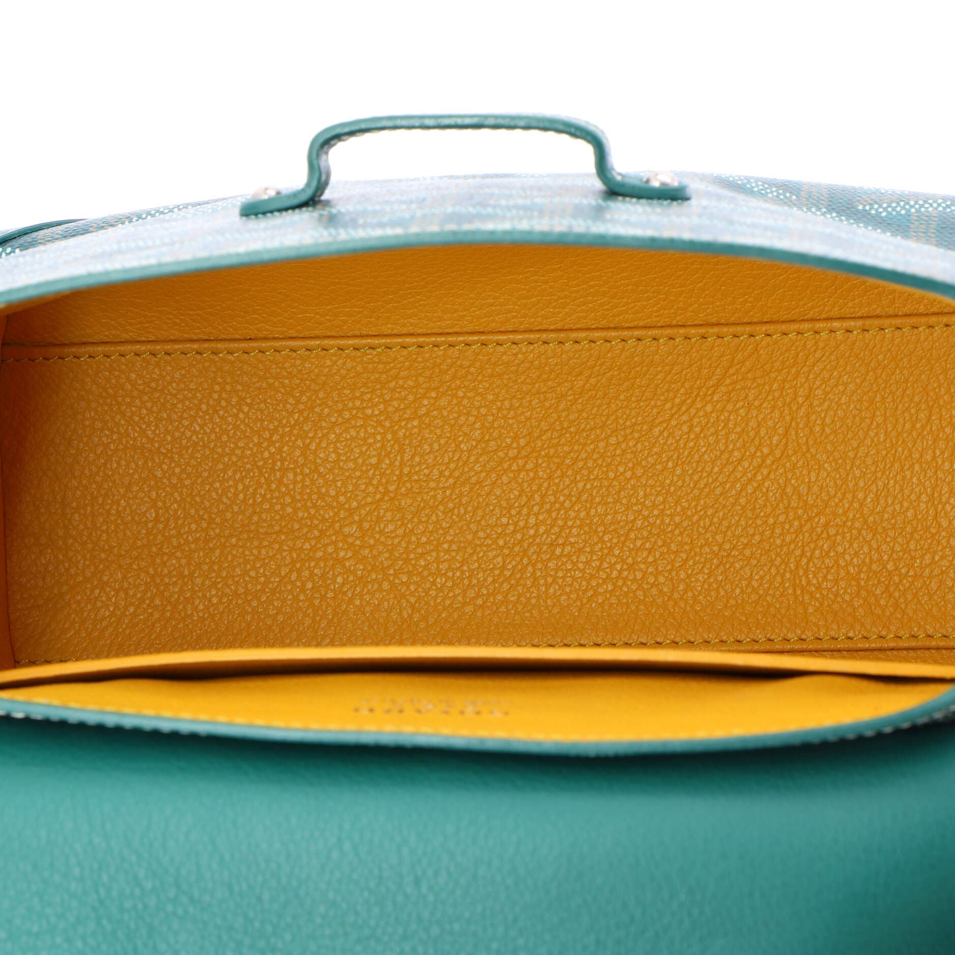 Pre-Owned Goyard Saigon Top Handle Bag Coated Canvas with Leather Mini, Alternate, color, Green