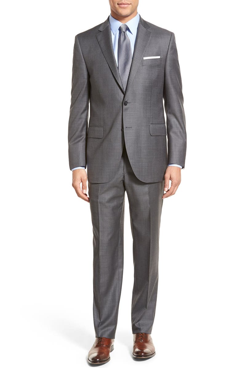 Peter Millar Classic Fit Solid Wool Suit, Main, color, Grey