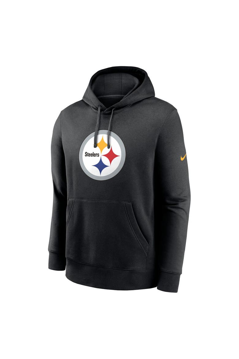 Men's Nike Black Pittsburgh Steelers Club Logo Pullover Hoodie, Alternate, color, Black