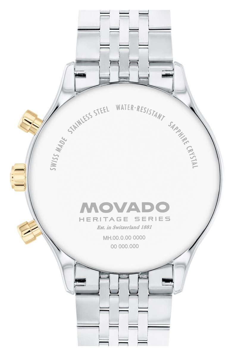 Movado Calendoplan Bracelet Chronograph Watch, 43mm, Alternate, color, Blue