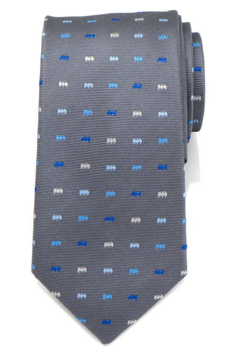Batman Icon Silk Tie, Main, color, GREY