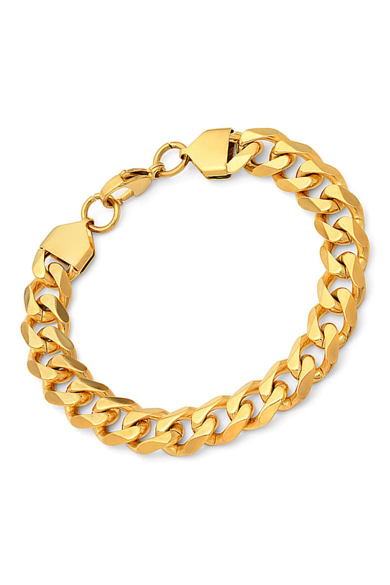 18K Gold Plated Stainless Steel Chain Link Bracelet, Alternate, color, METALLIC