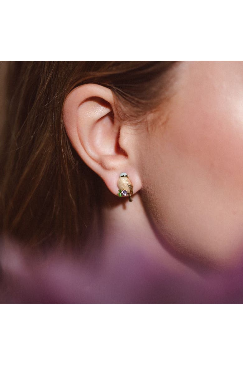 Goldcrest & Coal Tit Duet - Mismatched Earstuds, Alternate, color, Goldcrest and Coal