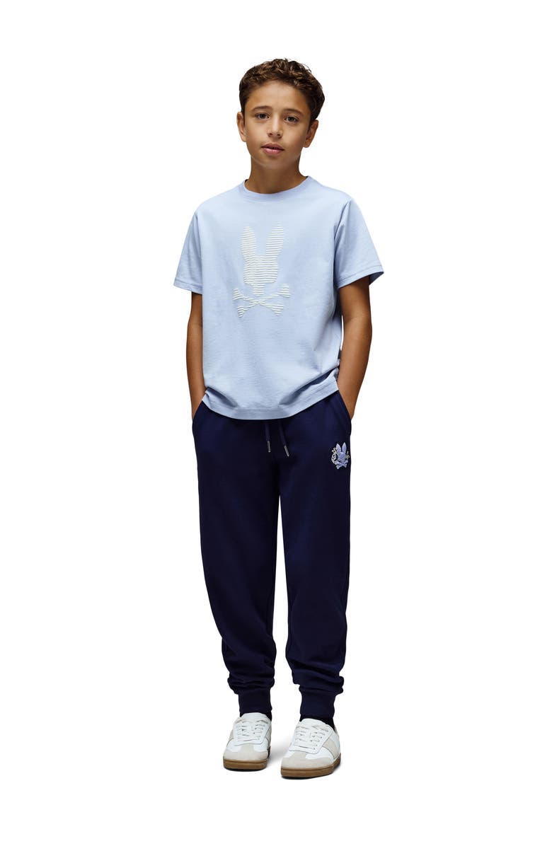 Psycho Bunny Kids' Grant Bunny Pima Cotton Graphic T-Shirt, Alternate, color, Zen Blue