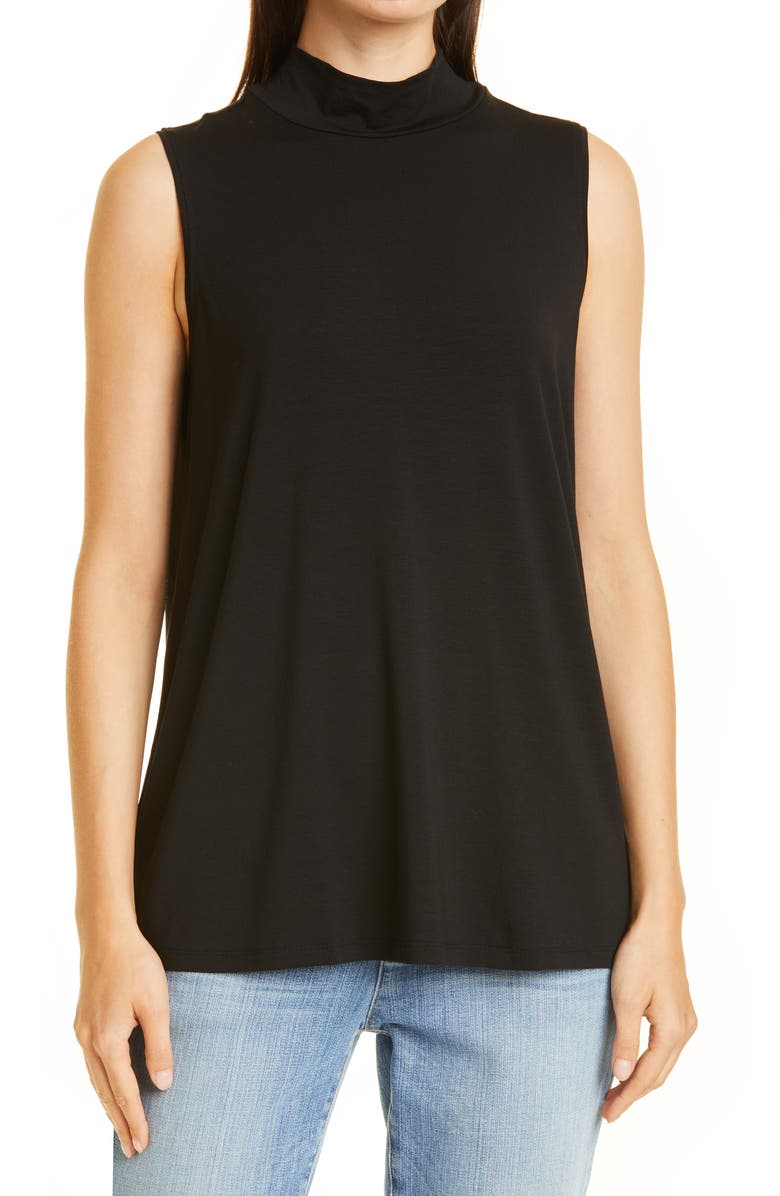 Eileen Fisher Sleeveless Mock Neck Top, Main, color, 