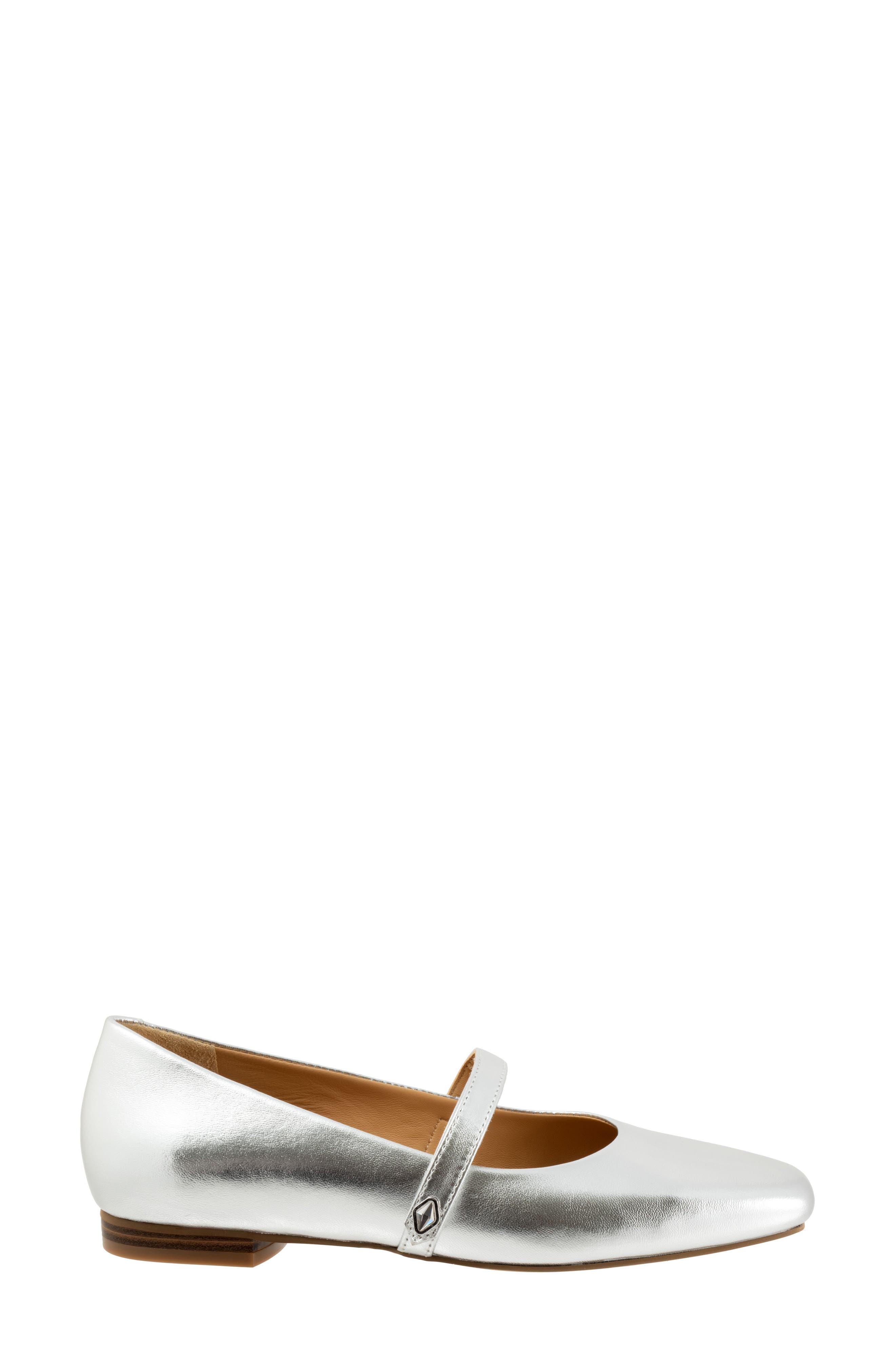 SoftWalk<sup>®</sup> Hazel Mary Jane Flat, Alternate, color, Silver