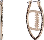 Hallmark Game Day Stone Football Hoop Earrings