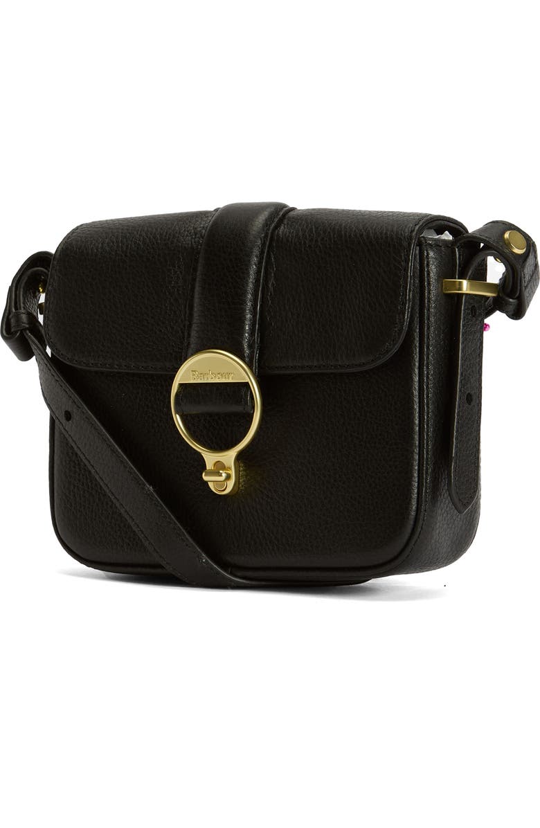 Barbour Mini Rosa Leather Crossbody Bag, Alternate, color, Black