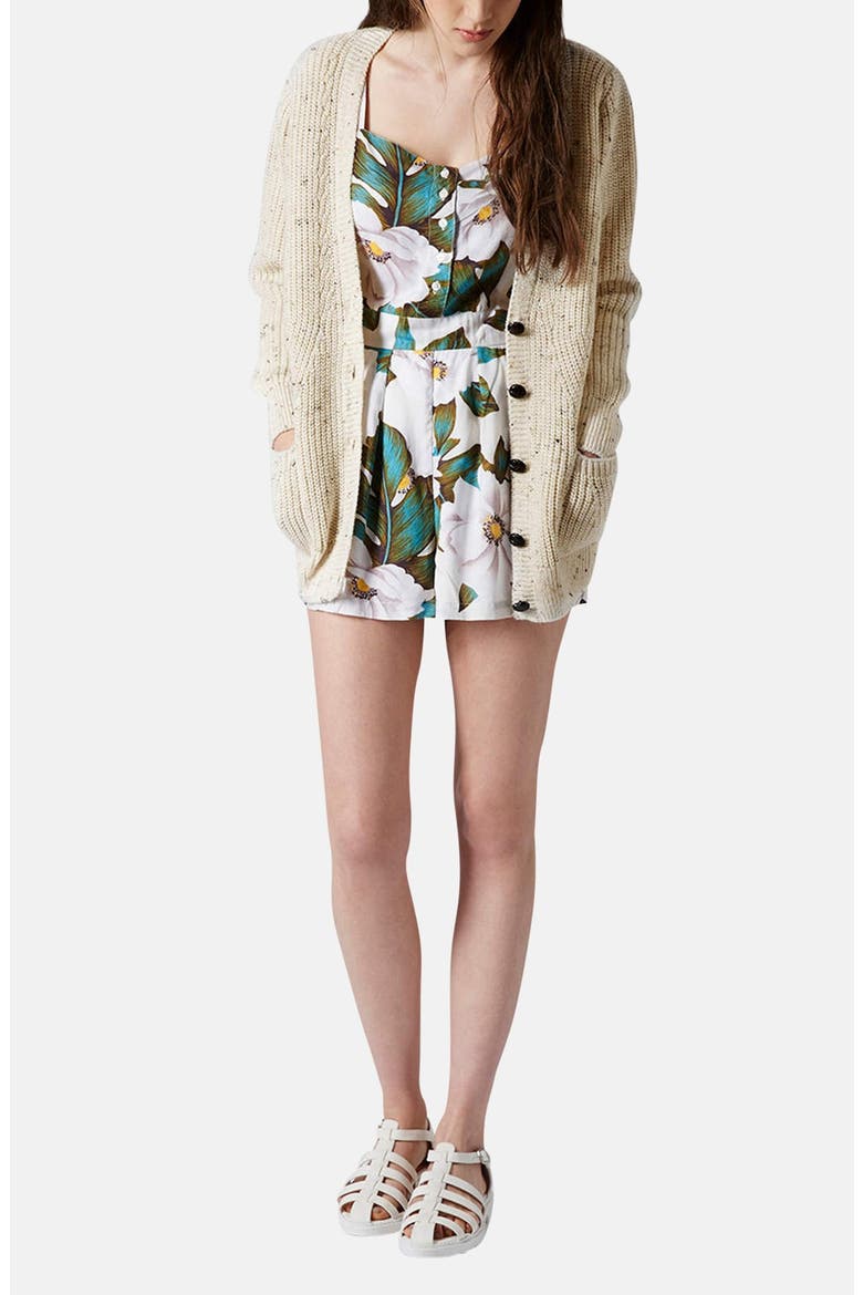 'Aloha' Floral Print Romper, Alternate, color, WHITE
