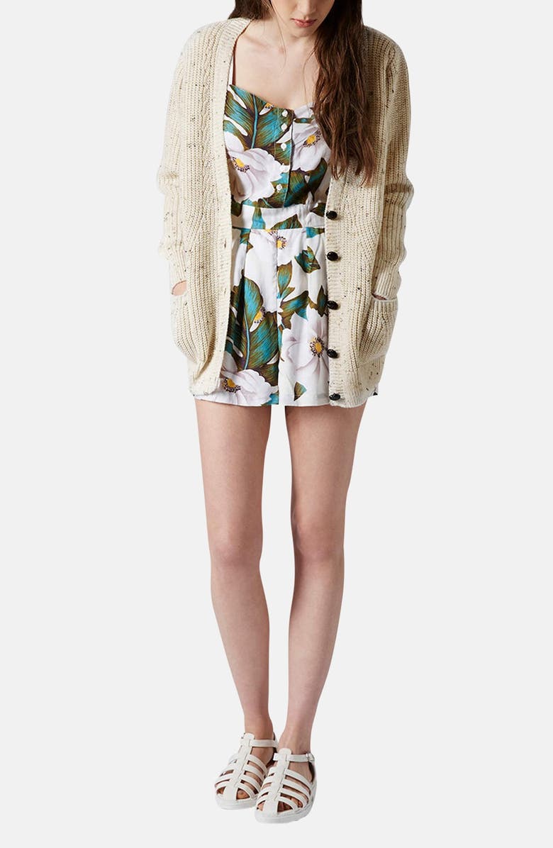 Topshop 'Aloha' Floral Print Romper, Alternate, color,