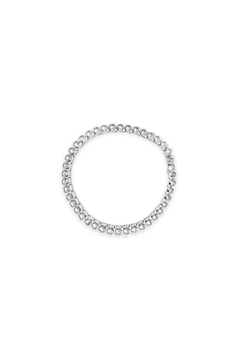 14K Gold 5.00 Cttw Princess Cut Diamond Rectangular Invisible Set Link Tennis Bracelet, Alternate, color, White