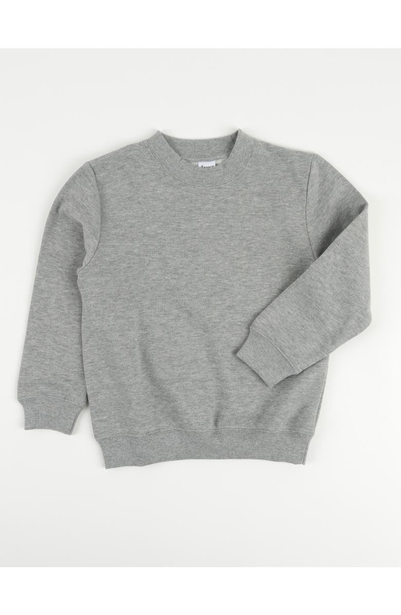 Leveret Kids Pullover Sweatshirt, Long Sleeve, Solid Colors, Alternate, color, Light Gray