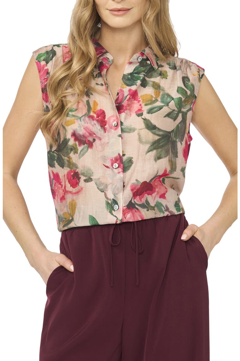 Extended Shoulder Sleeveless Top, Main, color, PINK TINT