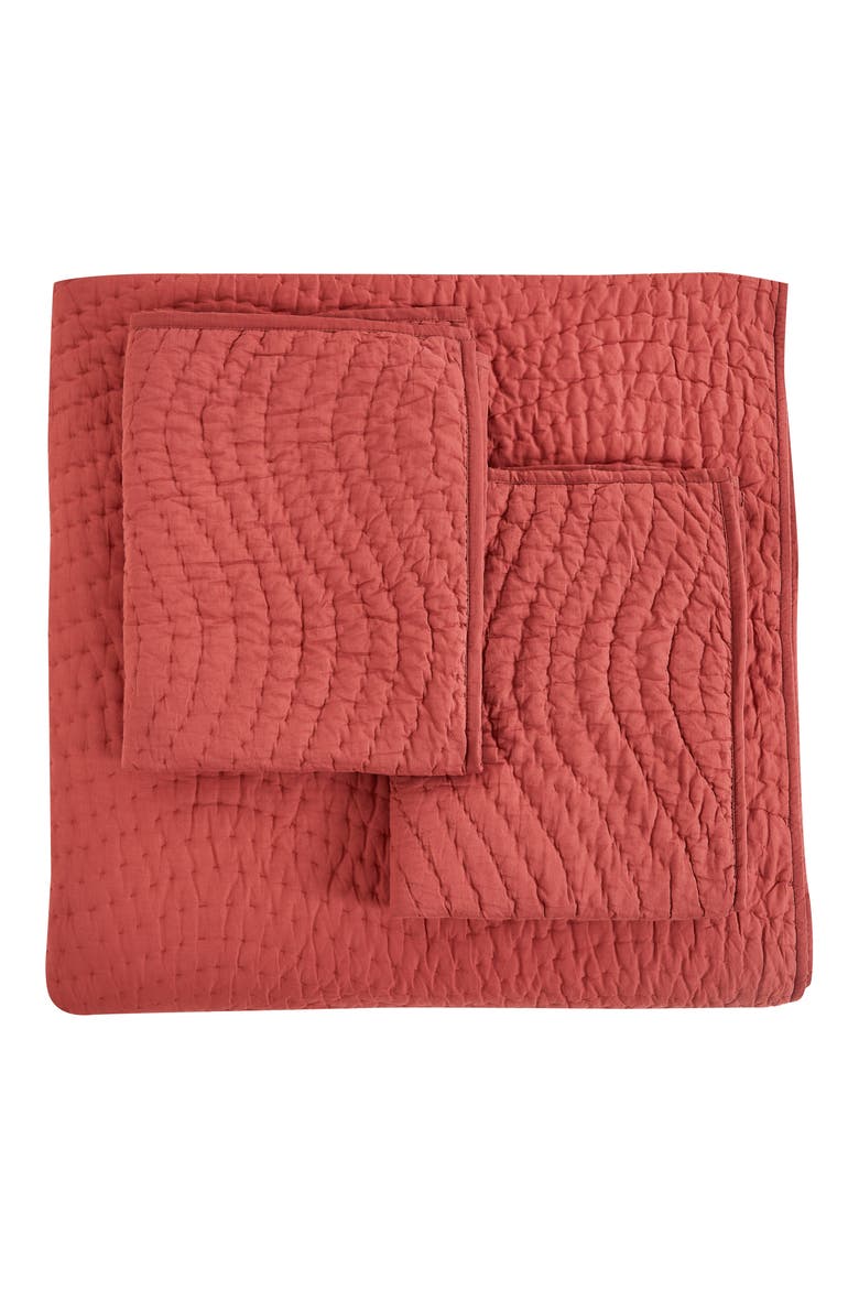 Voile Solid Cotton Quilt & Sham Set, Main, color, BURGUNDY