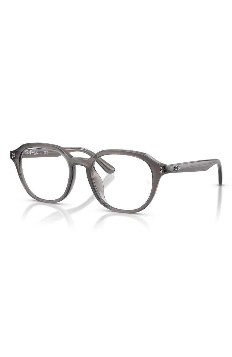 Ray-Ban 52mm Square Optical Glasses, Alternate, color, Grey