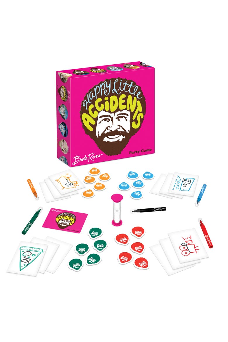 Bob Ross Happy Little Accidents Game, 3 to 6 Players, Alternate, color, Multicolored