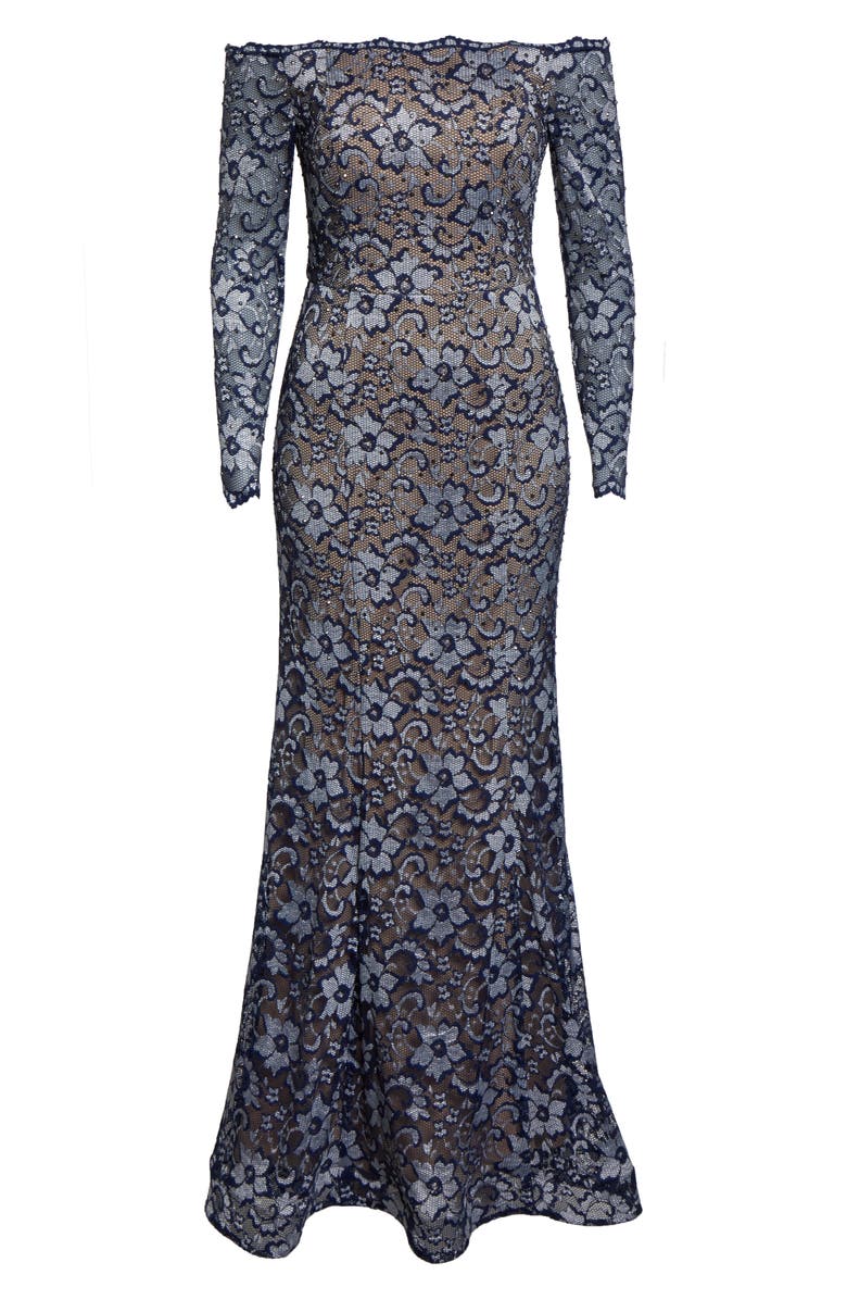 Xscape Evenings Xscape Off the Shoulder Lace Evening Dress, Alternate, color,