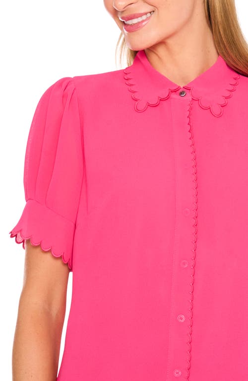 Shop Cece Scallop Trim Button-up Shirt