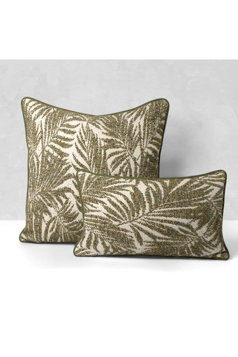 Canopy Dimensional Boucle Indoor & Outdoor Woven Accent Pillow & Insert, Alternate, color, Fern