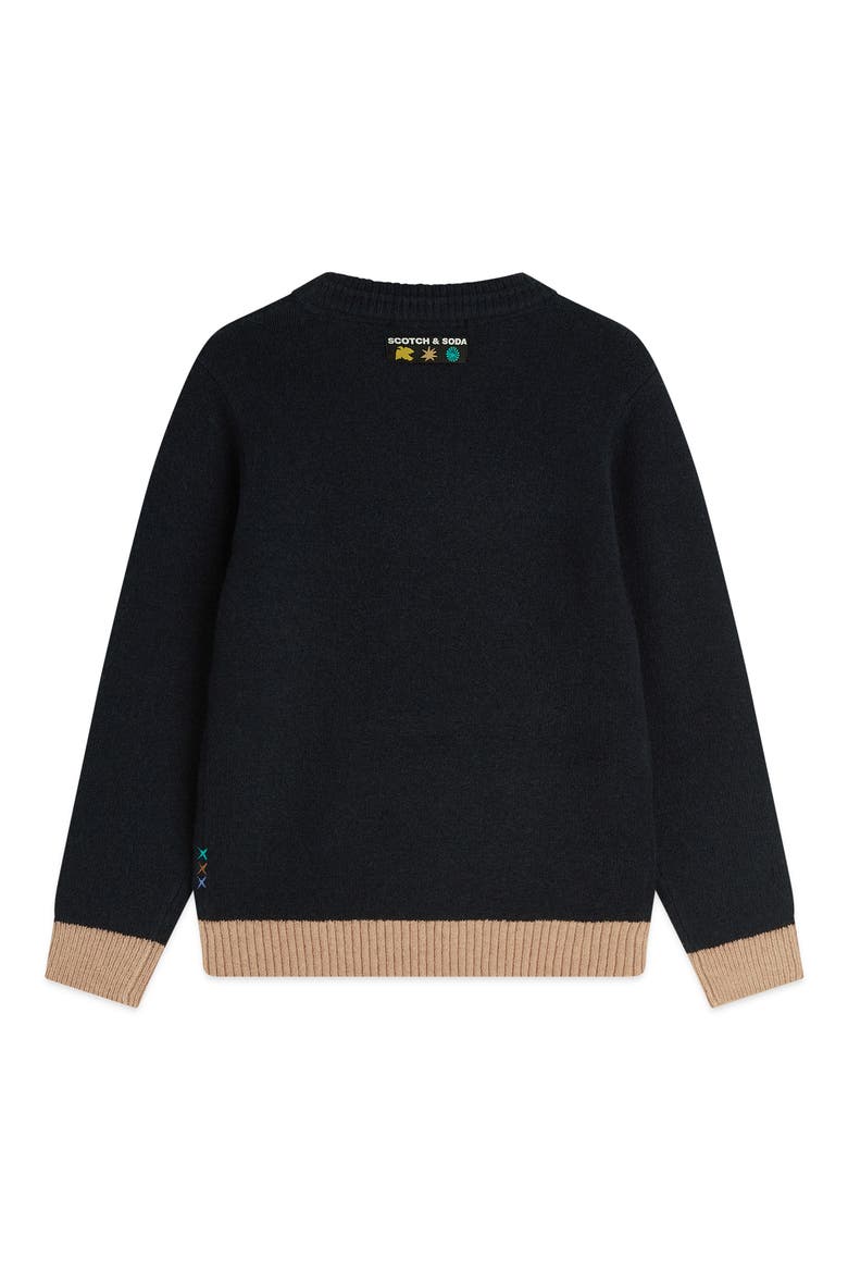 Kids' Regular Fit Colorblock Soft Knit Sweater, Alternate, color, SKY CAPTAIN
