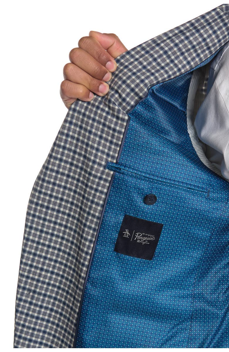 Original Penguin Checked Notch Lapel Blazer, Alternate, color,