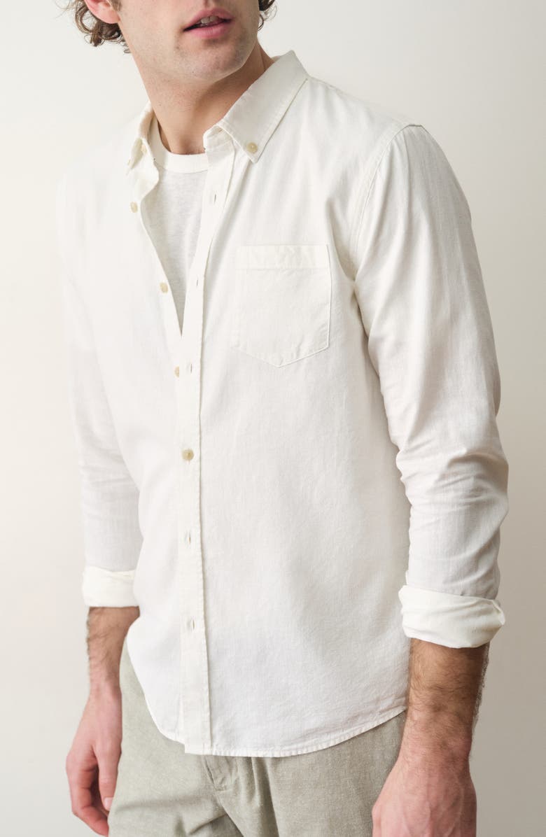 Marine Layer Better-than-Linen Hemp Blend Button-Down Shirt, Alternate, color, 