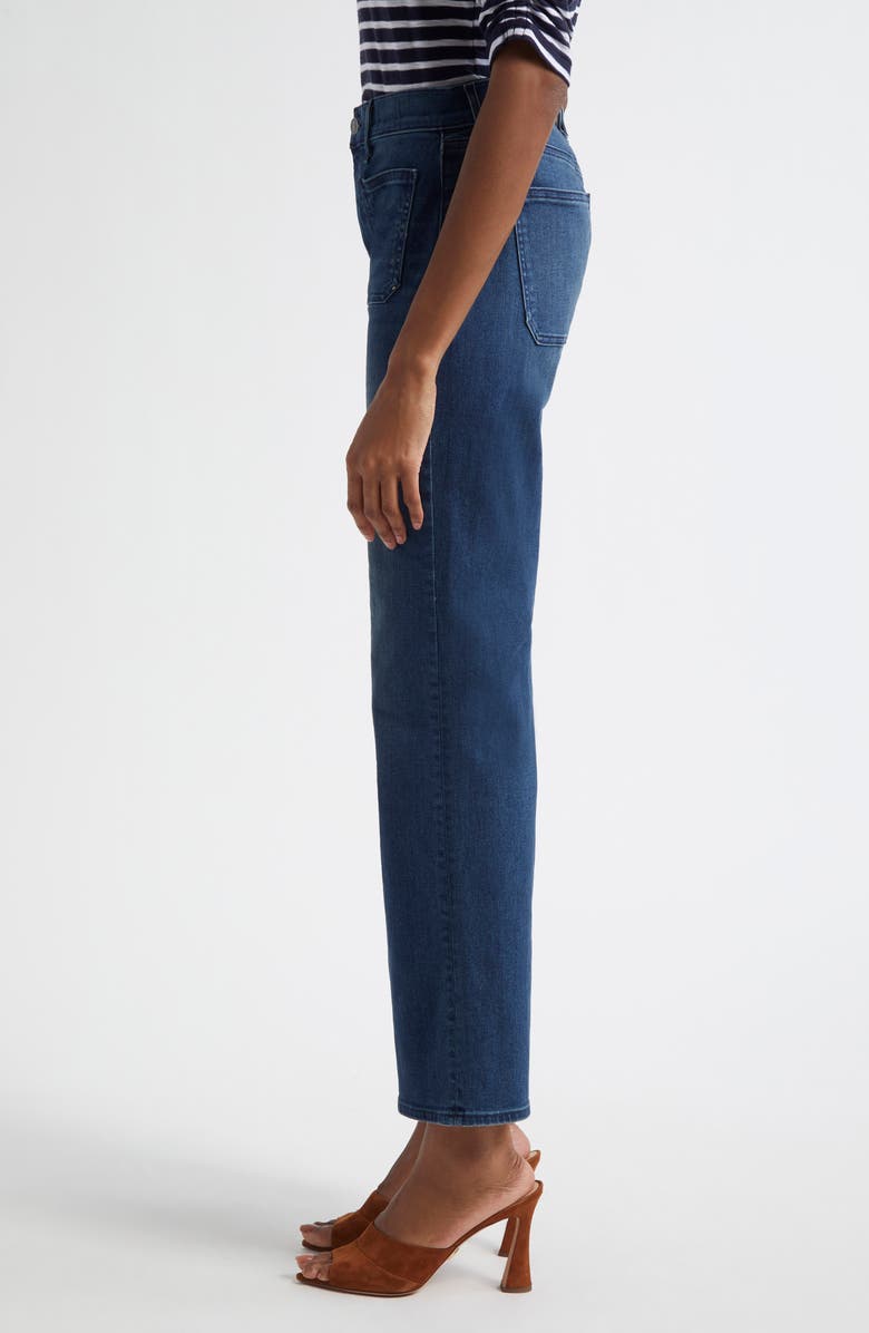 Veronica Beard Crosbie Loafer High Waist Patch Pocket Wide Leg Jeans, Alternate, color, 