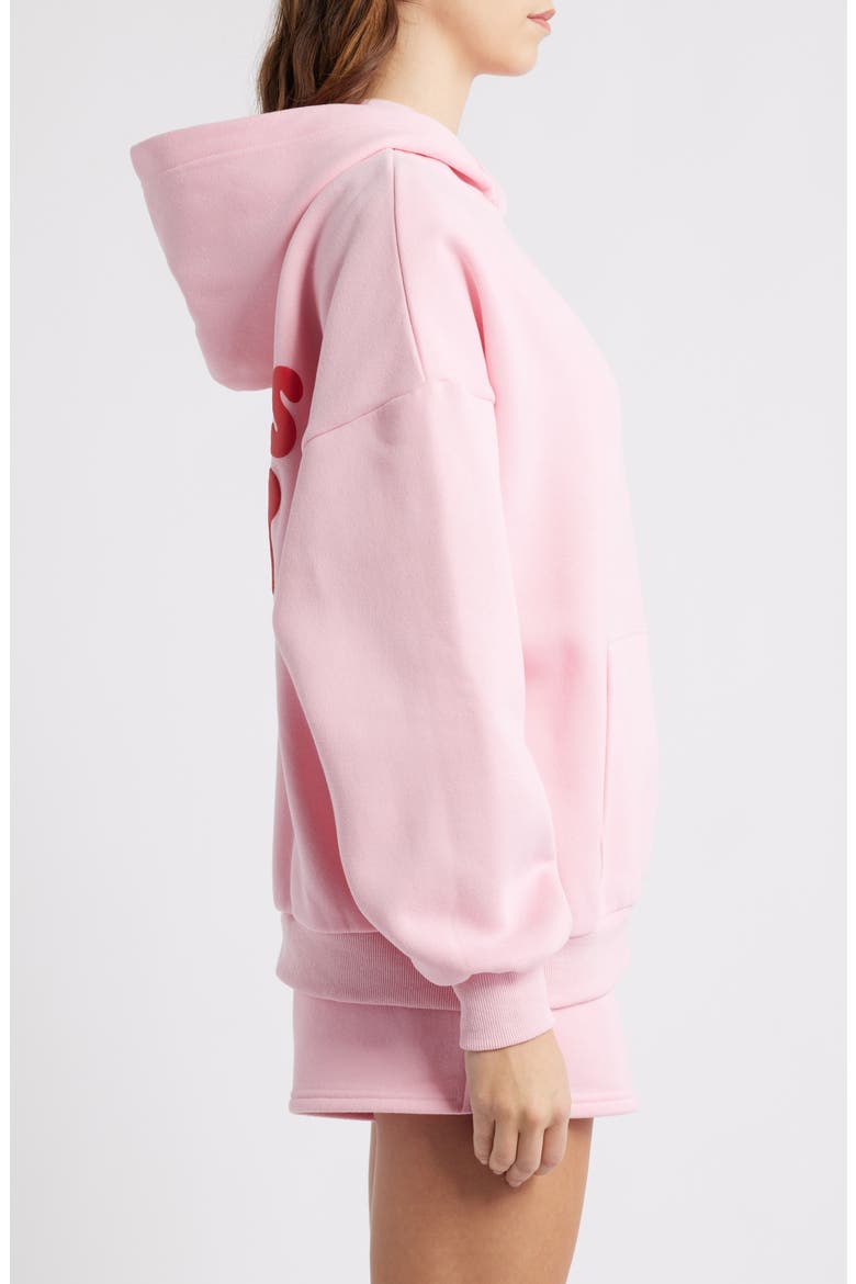 Puffy Logo Hoodie, Alternate, color, PINK
