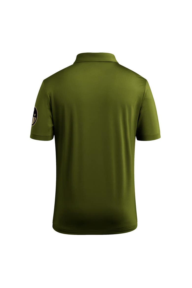 Men's adidas Olive Miami Hurricanes Salute to Service Ultimate365 Solid Polo, Alternate, color, Olive