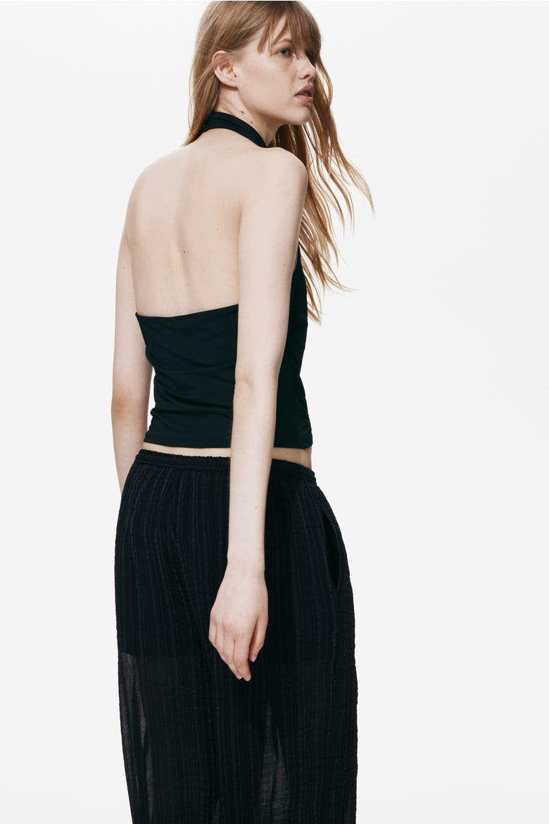 Crinkled Balloon-leg Pants, Alternate, color, Dark gray