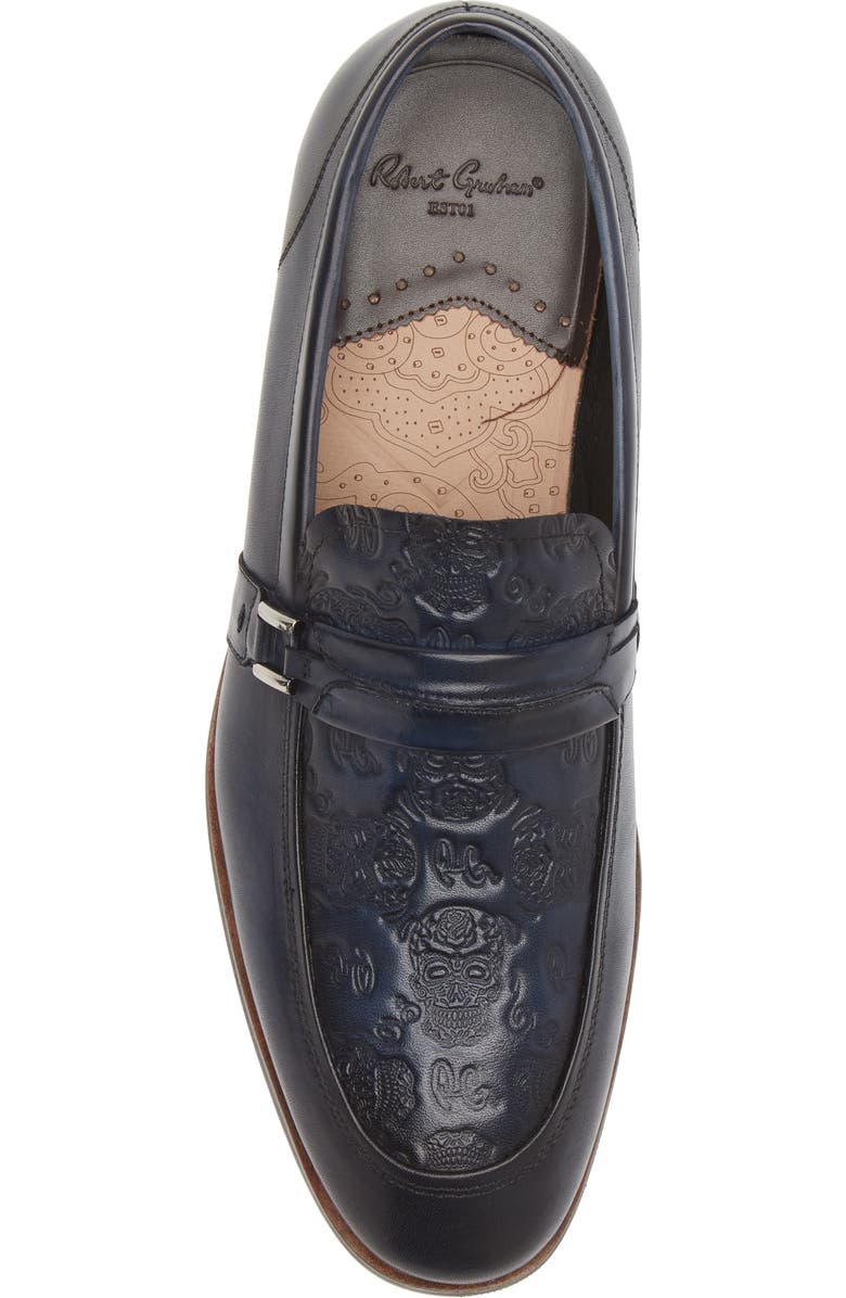 Robert Graham Olian Embossed Loafer, Alternate, color, Navy