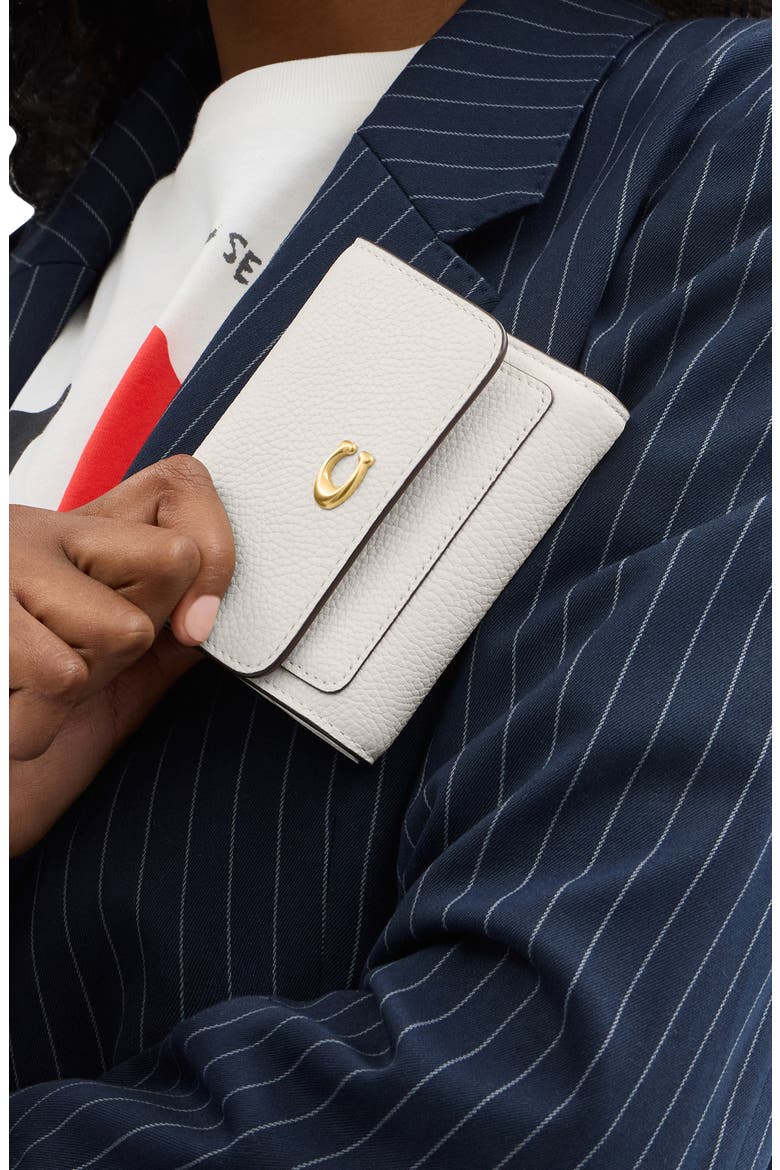 Essential Polished Pebble Leather Wallet, Alternate, color, CHALK