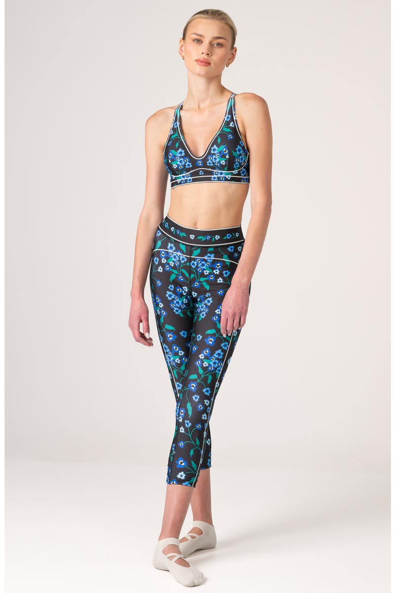 Garden Nocturne Sports Bra, Alternate, color, Black