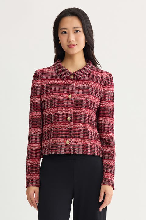 x Anna Marie Multi Stitch Cropped Knit Jacket