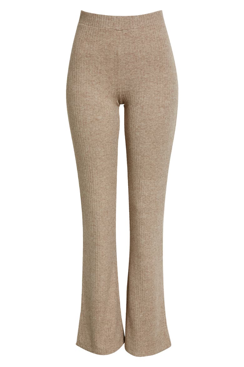 Rib Flare Leg Pants, Alternate, color, 288HWH-H WHEAT