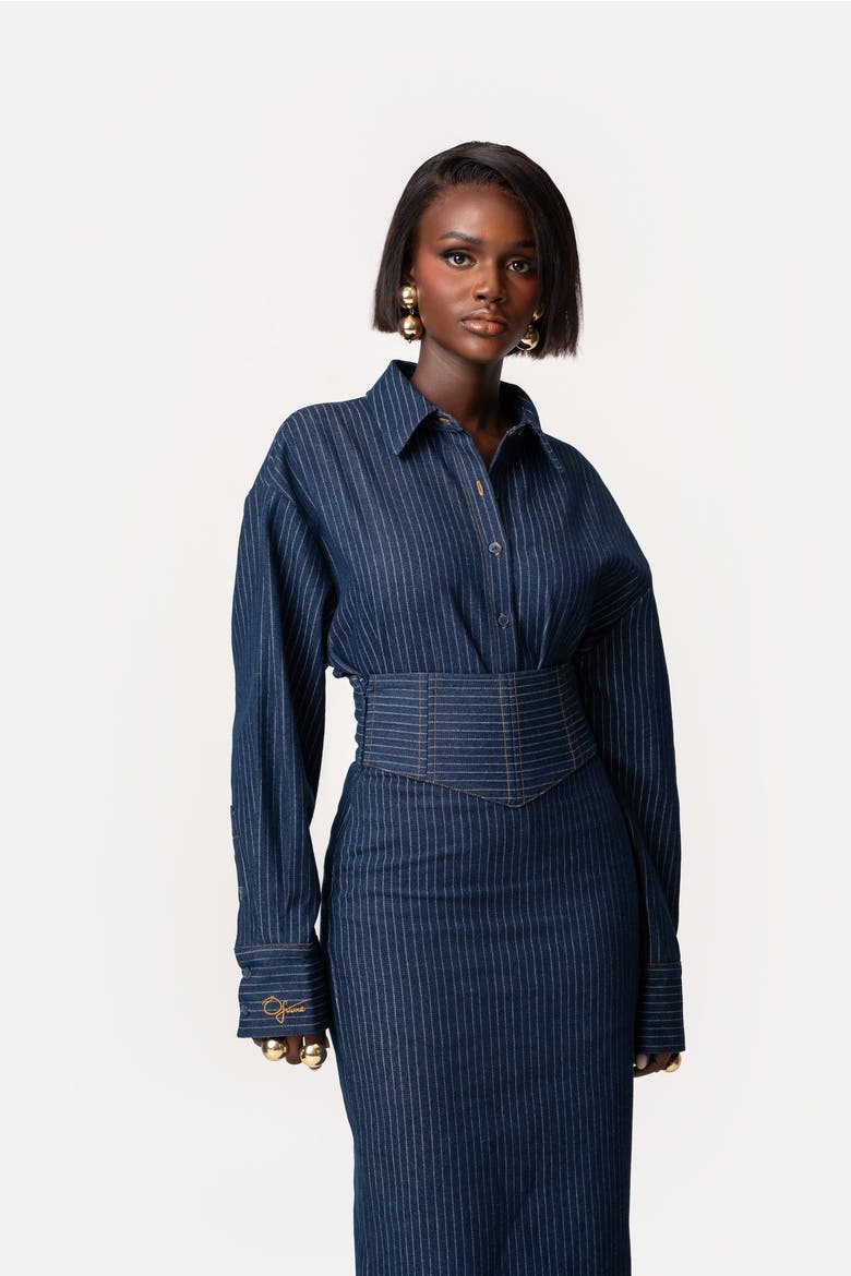 Rue Button Up Shirt, Alternate, color, Denim