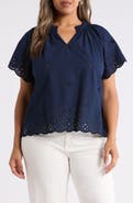 Caslon® Cotton Eyelet Top